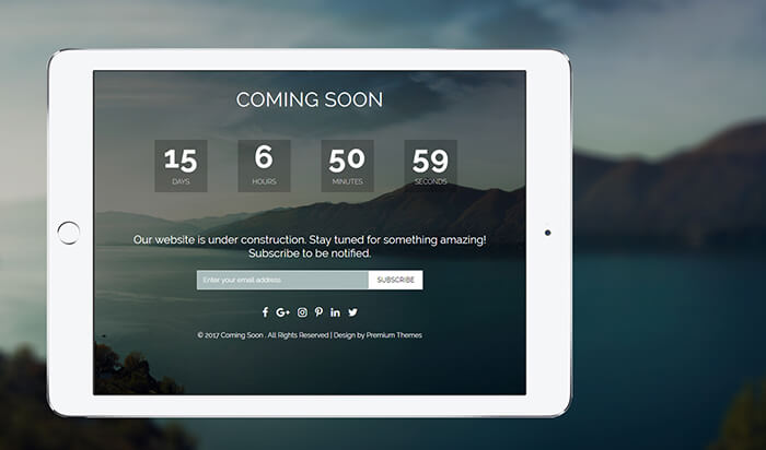 Custom Responsive Coming Soon HTML Template