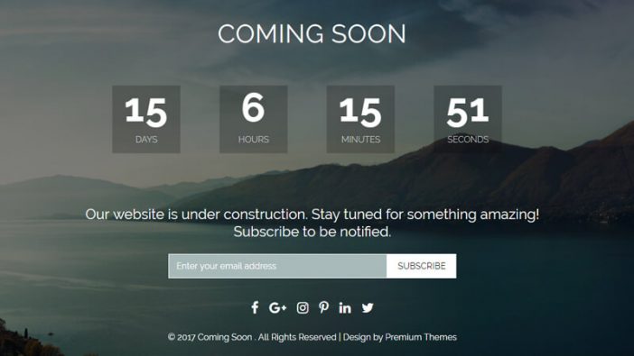Custom Responsive Coming Soon HTML Template - Premium Themes
